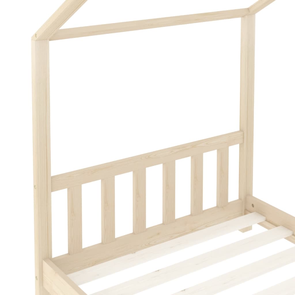 Kids Bed Frame Solid Pine Wood 70x140 cm - Cots & Toddler Beds