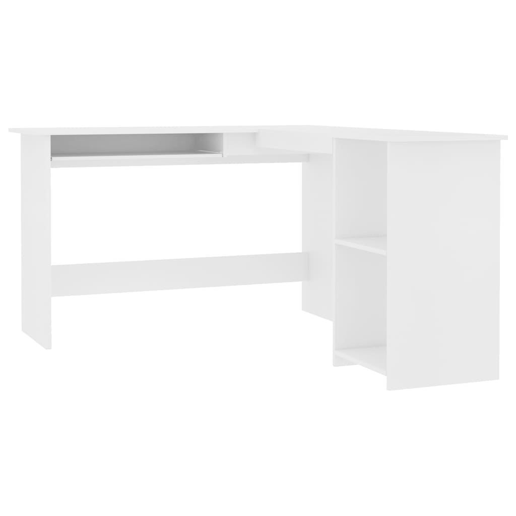 L-Shaped Corner Desk White 120x140x75 cm Engineered Wood - Desks