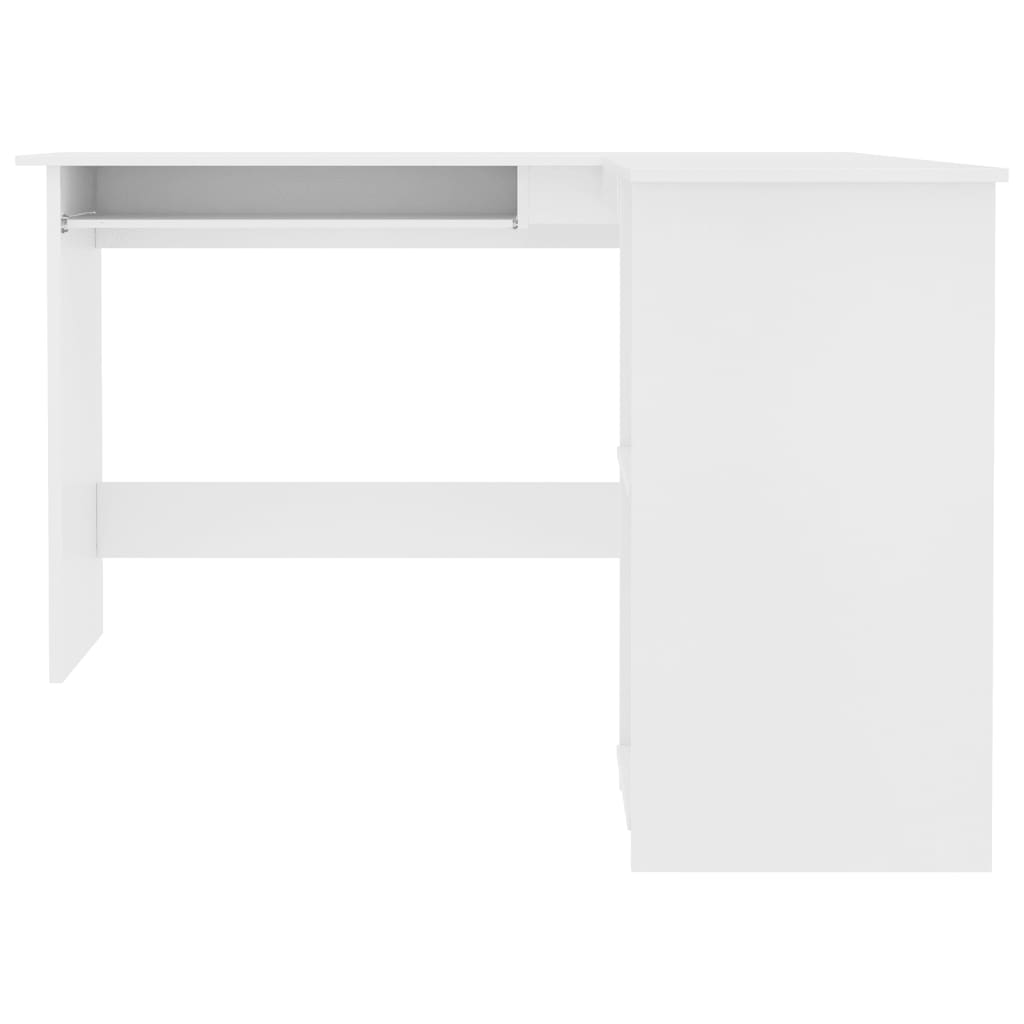 L-Shaped Corner Desk White 120x140x75 cm Engineered Wood - Desks