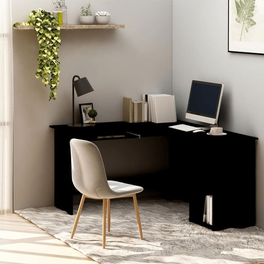 L-Shaped Corner Desk Black 120x140x75 cm Engineered Wood - Desks