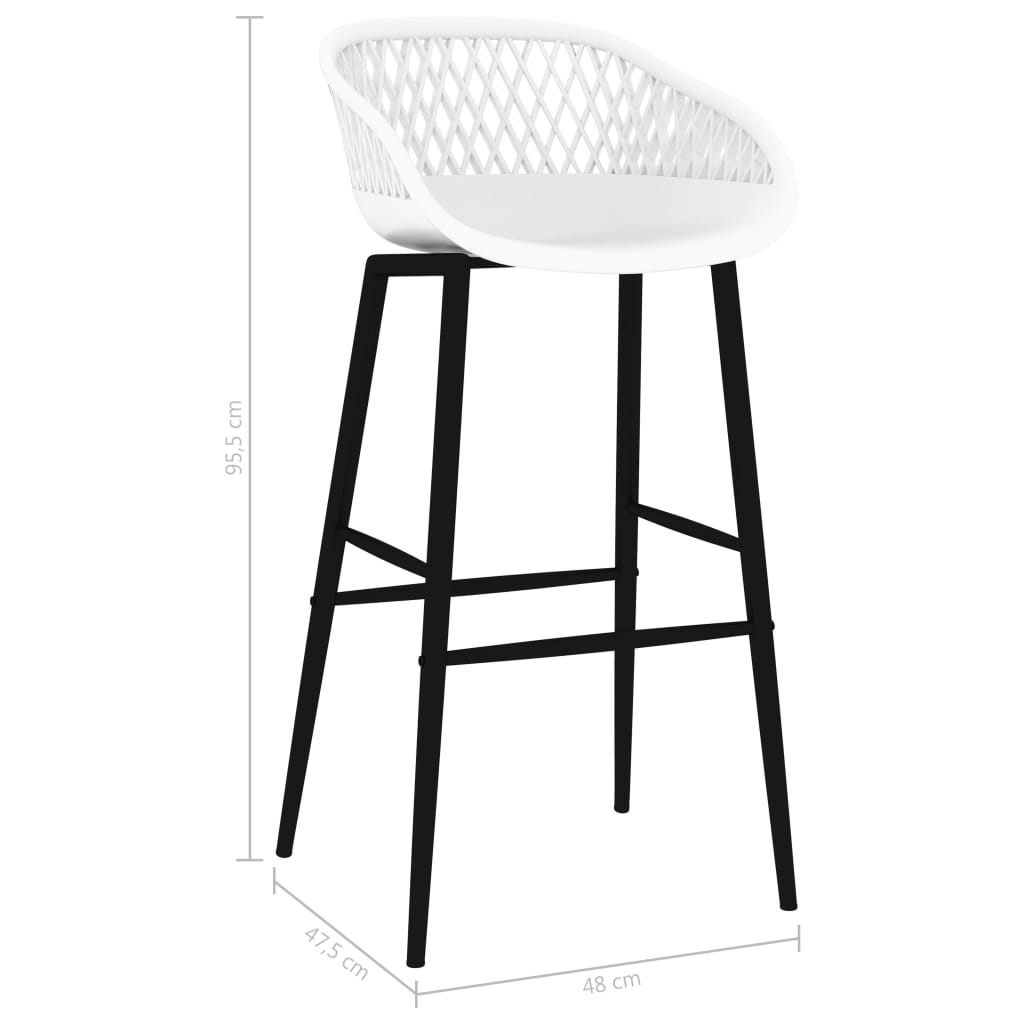 Bar Chairs 2 pcs White - Table & Bar Stools