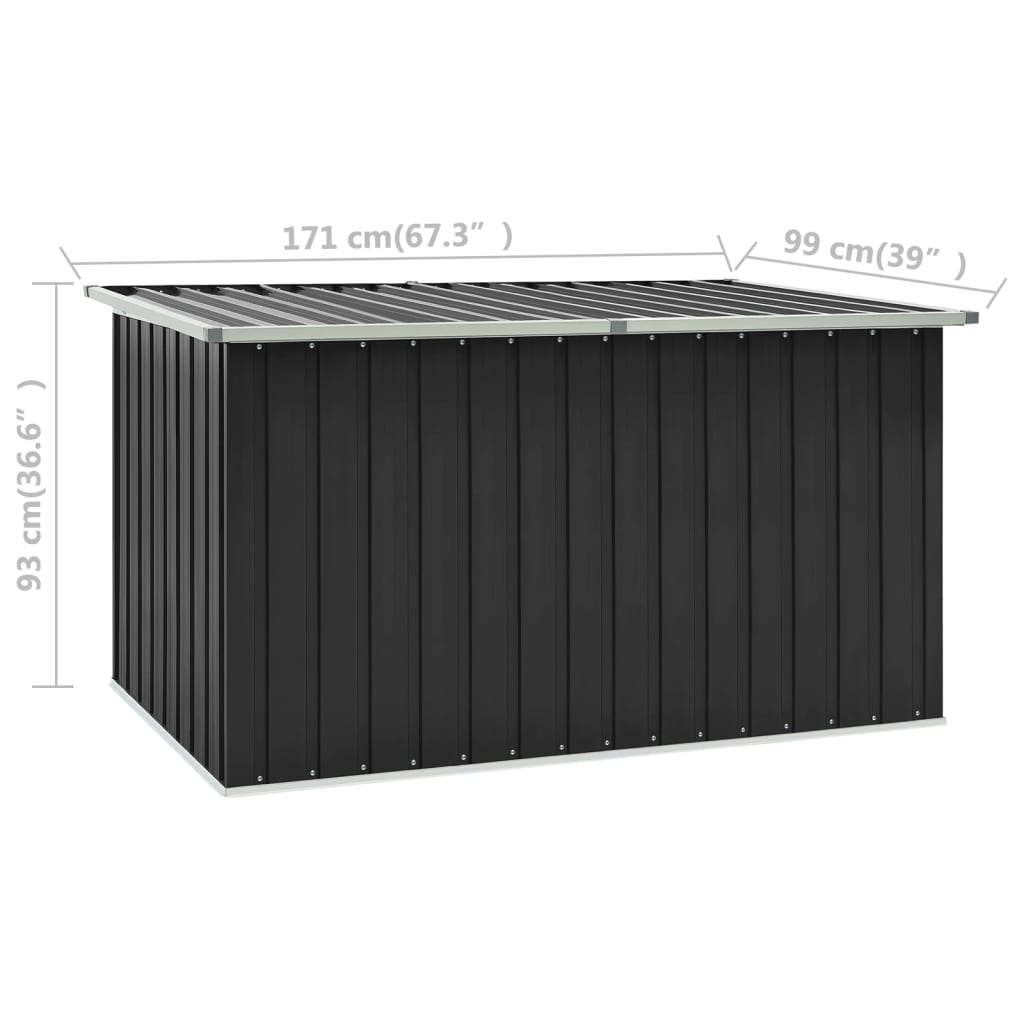 Garden Storage Box Anthracite 171x99x93 cm - Outdoor Storage Boxes