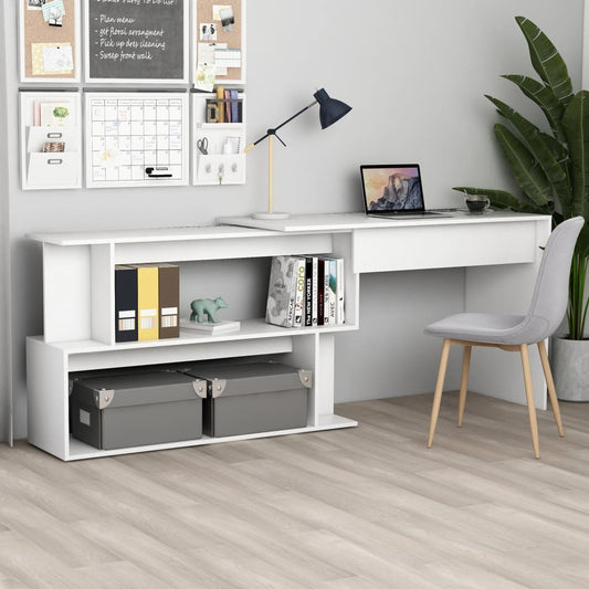 Corner Desk White 200x50x76 cm Engineered Wood - Desks