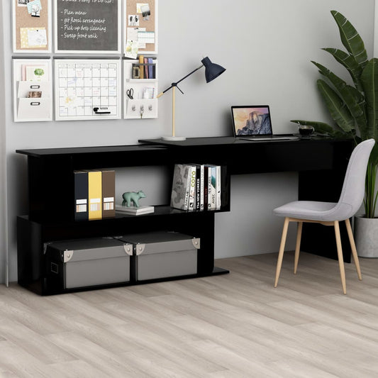 Corner Desk Black 200x50x76 cm Engineered Wood - Desks