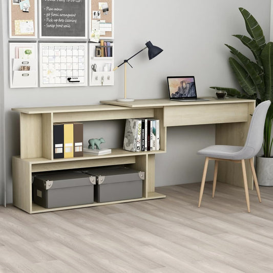 Corner Desk Sonoma Oak 200x50x76 cm Engineered Wood - Desks