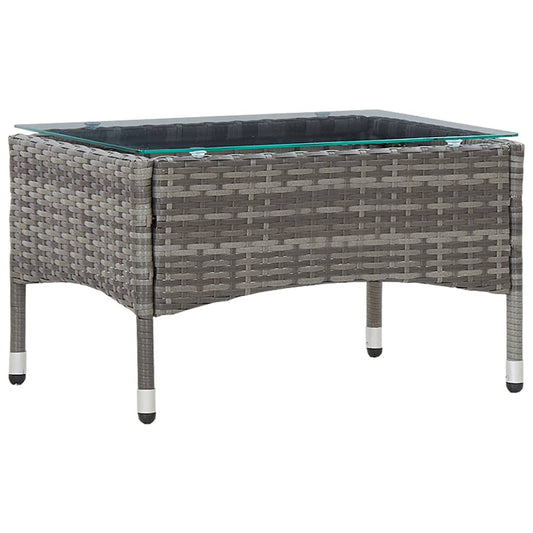 Coffee Table Grey 60x40x36 cm Poly Rattan - Outdoor Tables