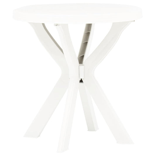 Bistro Table White Ø70 cm Plastic - Outdoor Tables