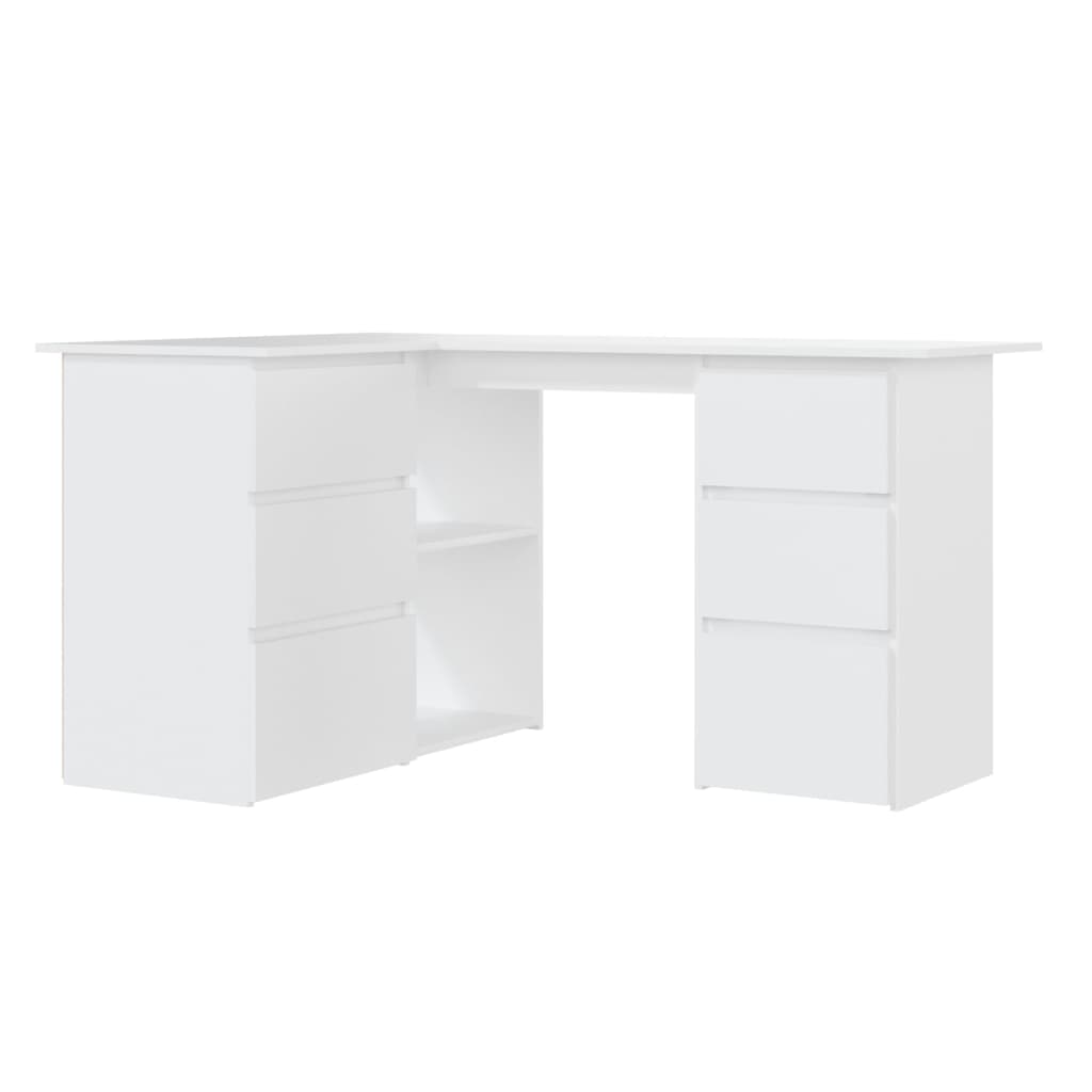 Corner Desk White 145x100x76 cm Engineered Wood - Desks