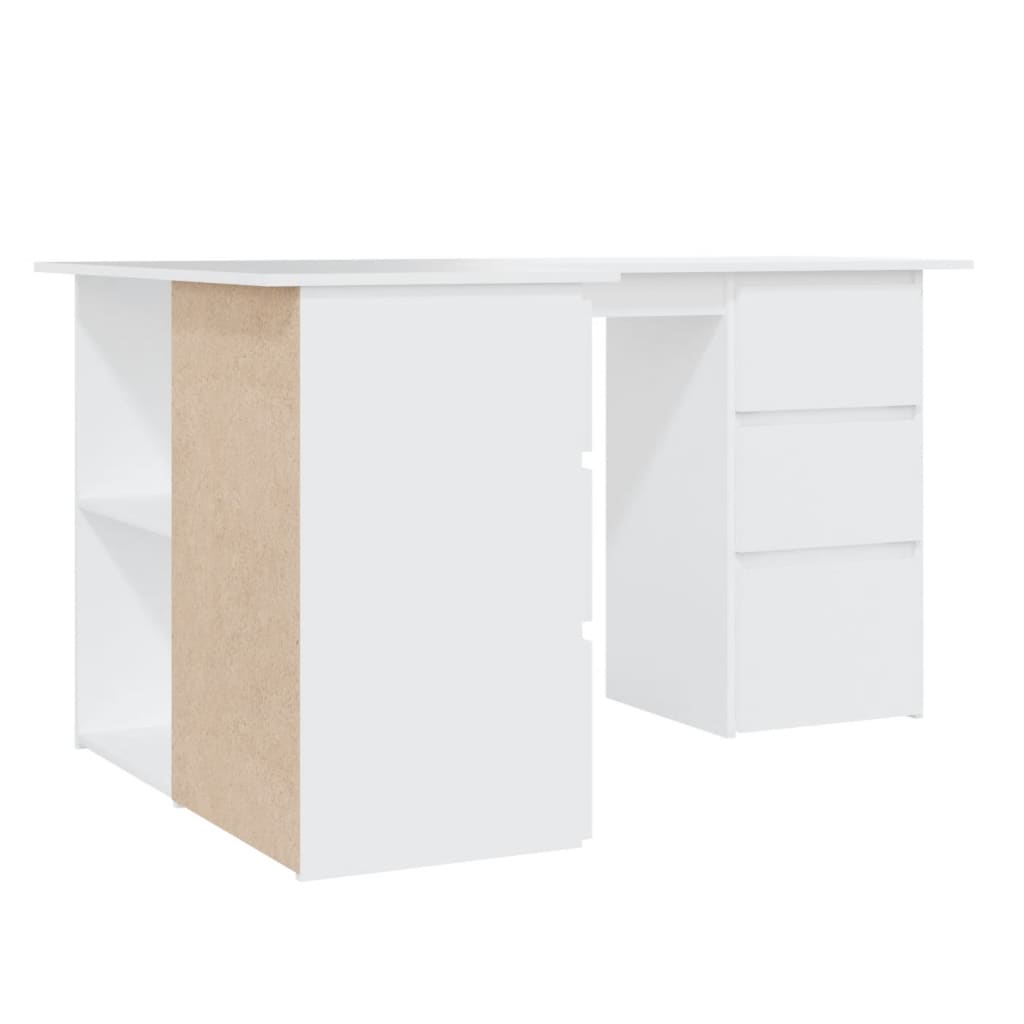 Corner Desk White 145x100x76 cm Engineered Wood - Desks