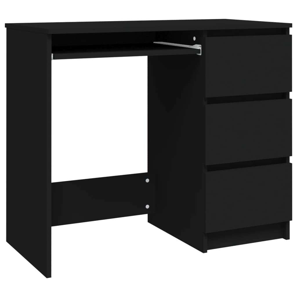 Desk Black 90x45x76 cm Engineered Wood - Desks