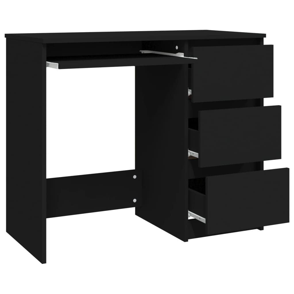 Desk Black 90x45x76 cm Engineered Wood - Desks