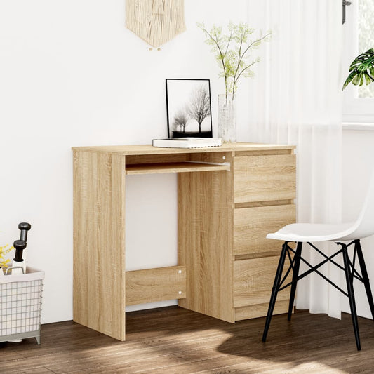 Desk Sonoma Oak 90x45x76 cm Engineered Wood - Desks