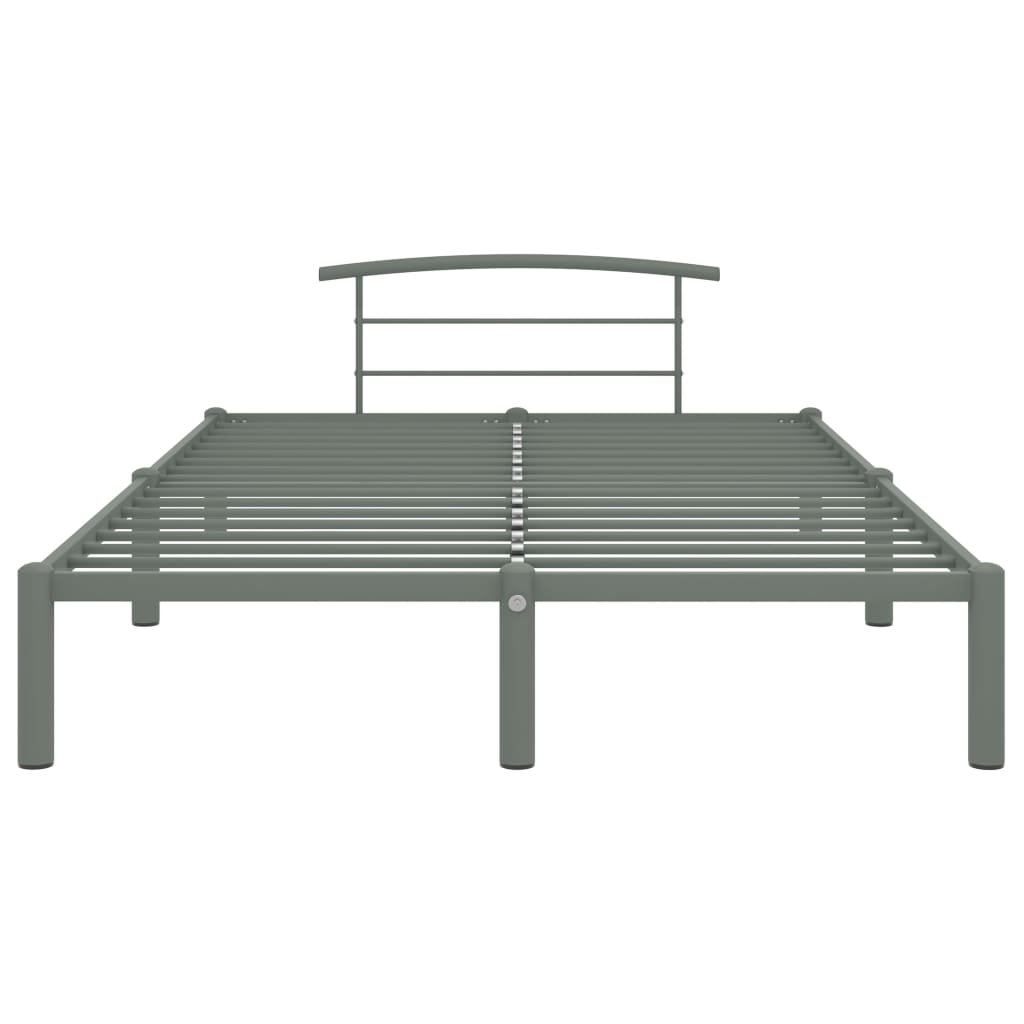 Bed Frame Grey Metal 160x200 cm - Beds & Bed Frames
