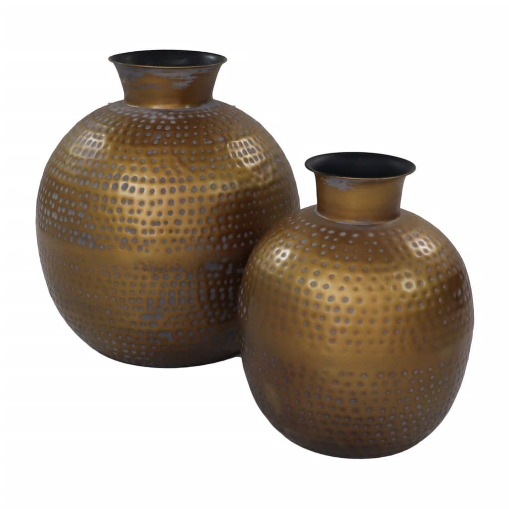 HSM Collection Vase Padua Small 30x35 cm Gold and Grey - Vases