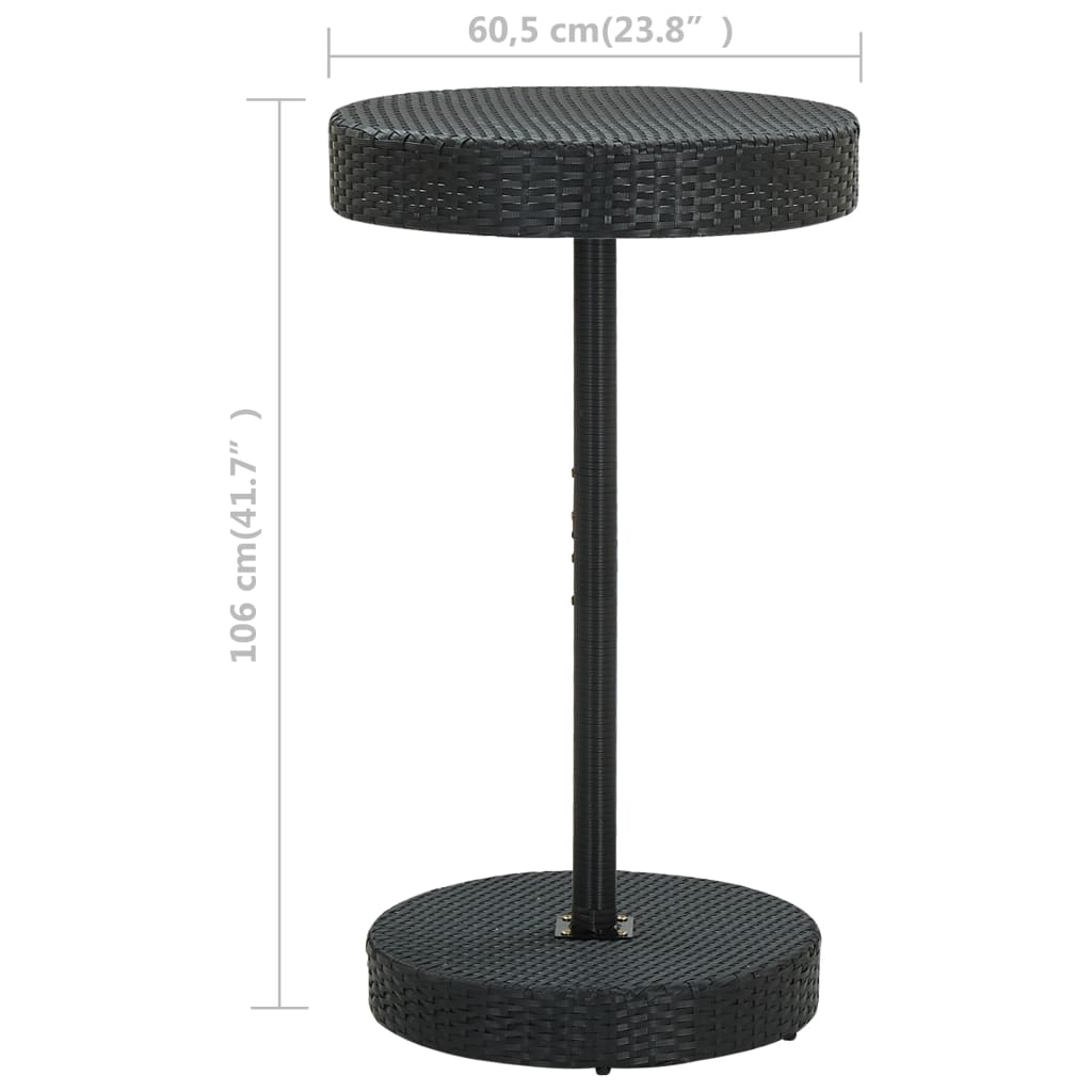 Garden Table Black 60.5x106 cm Poly Rattan - Outdoor Tables