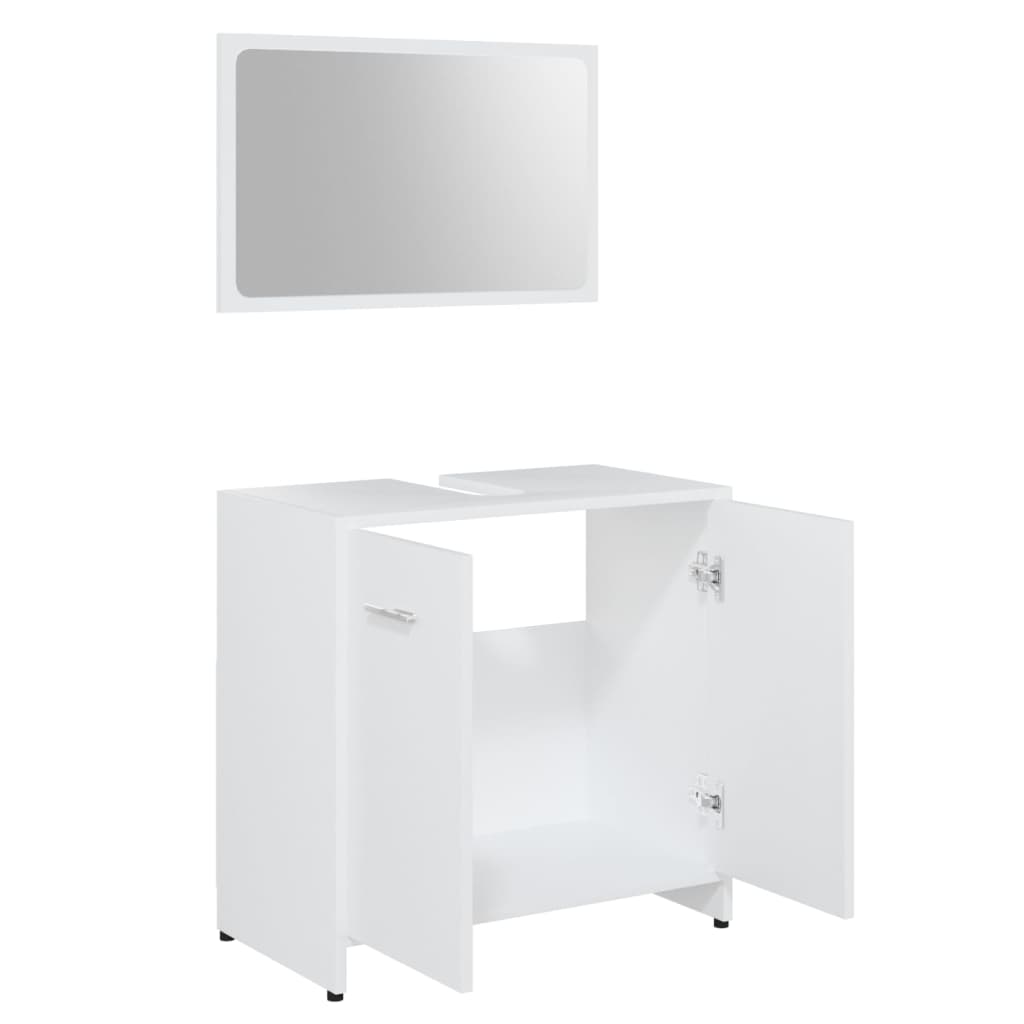Bathroom Furniture Set White Engineered Wood - Bathroom Furniture Sets