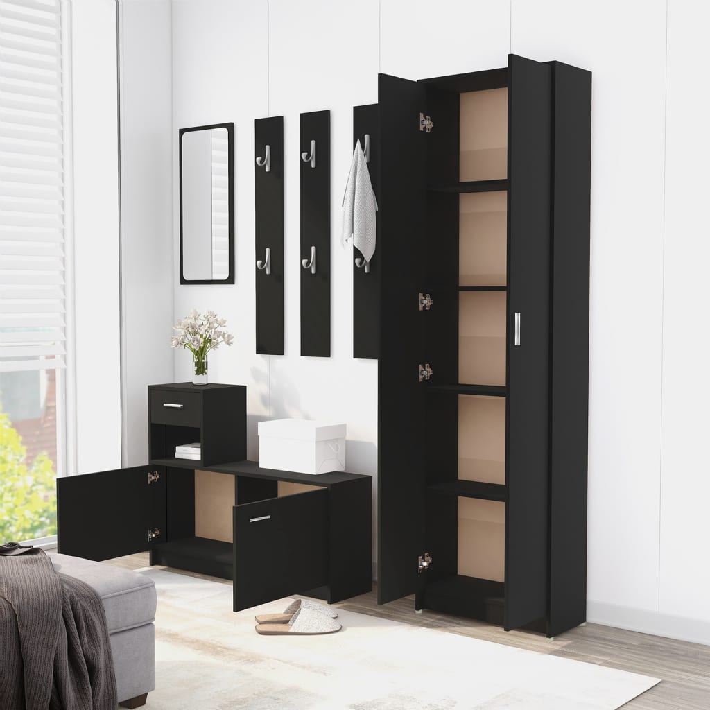 Hallway Wardrobe Black 55x25x189 cm Engineered Wood - Cupboards & Wardrobes