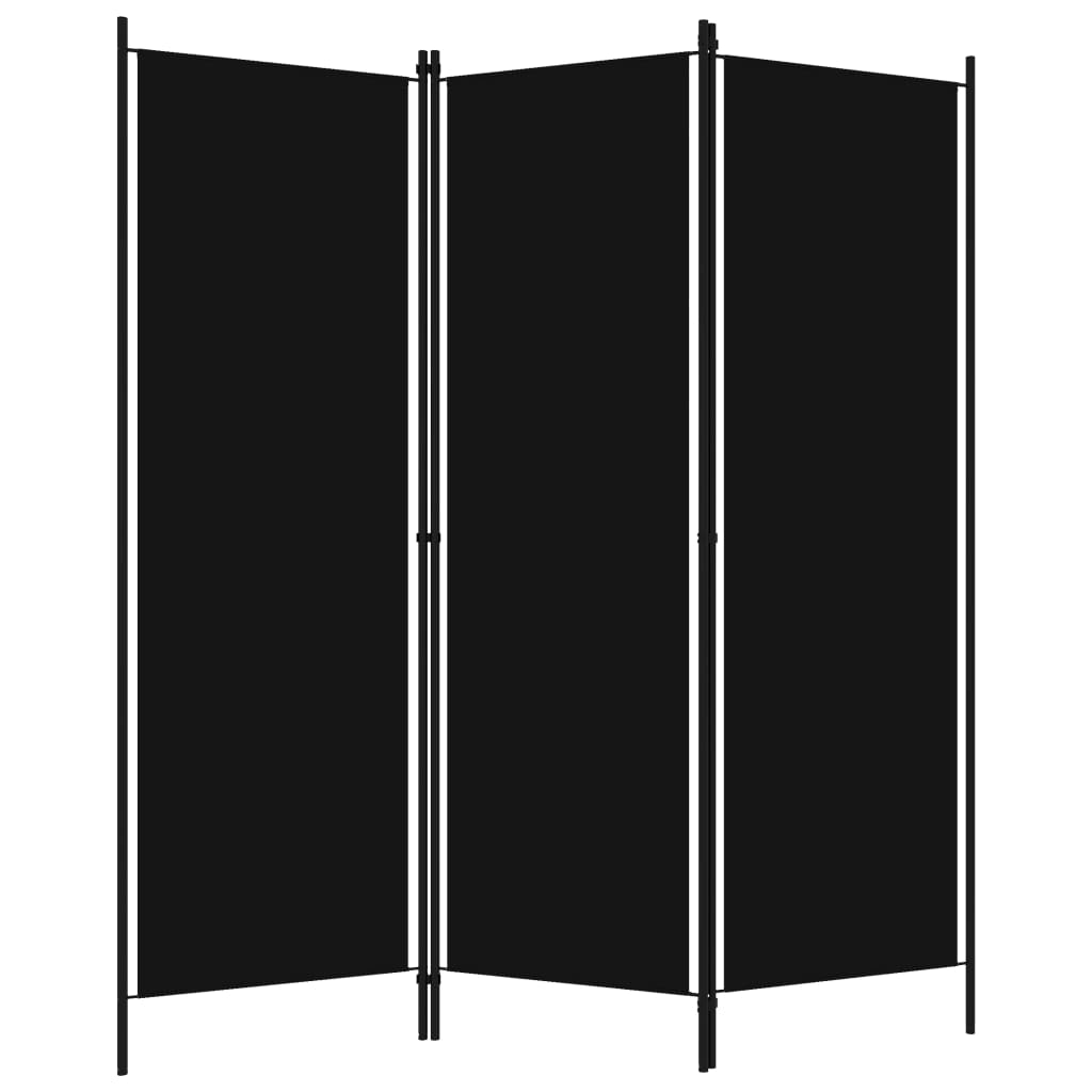3-Panel Room Divider Black 150x180 cm - Room Dividers