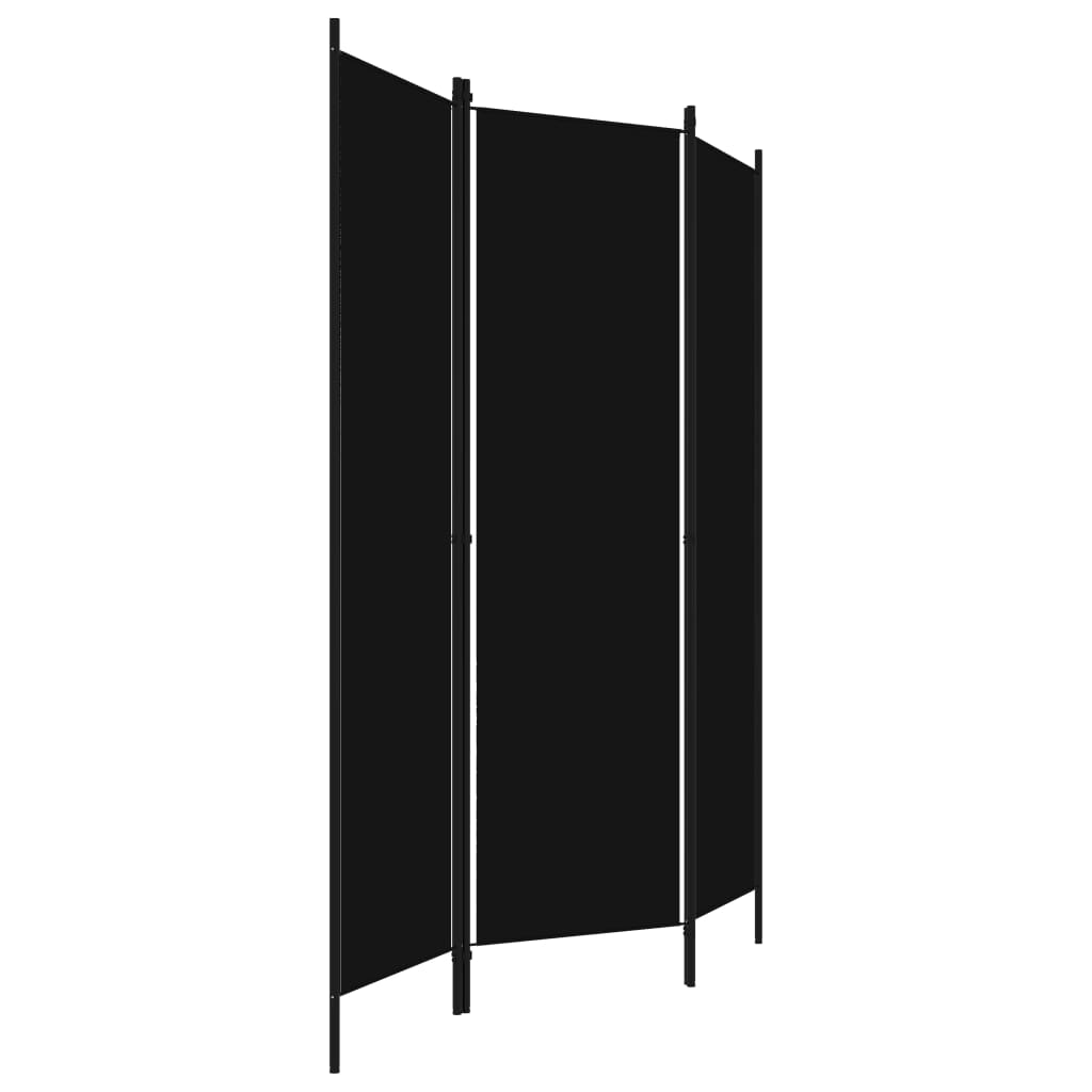 3-Panel Room Divider Black 150x180 cm - Room Dividers