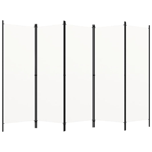 5-Panel Room Divider White 250x180 cm - Room Dividers