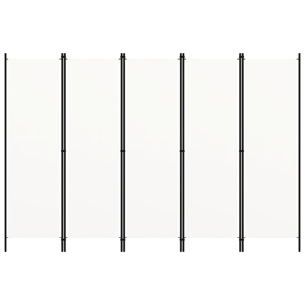 5-Panel Room Divider White 250x180 cm - Room Dividers