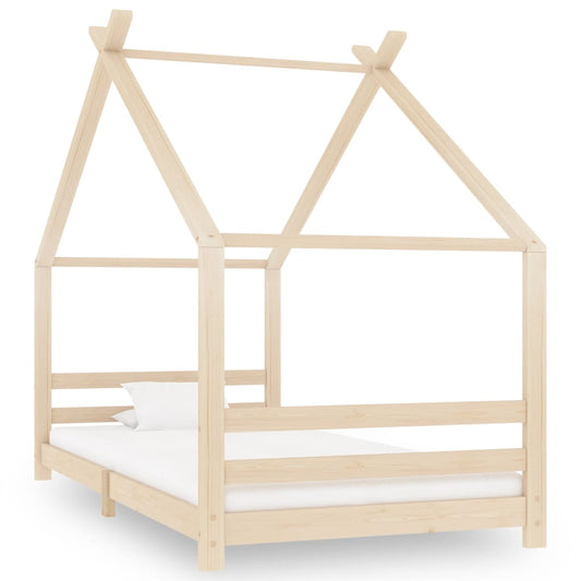 Kids Bed Frame Solid Pine Wood 90x200 cm - Cots & Toddler Beds