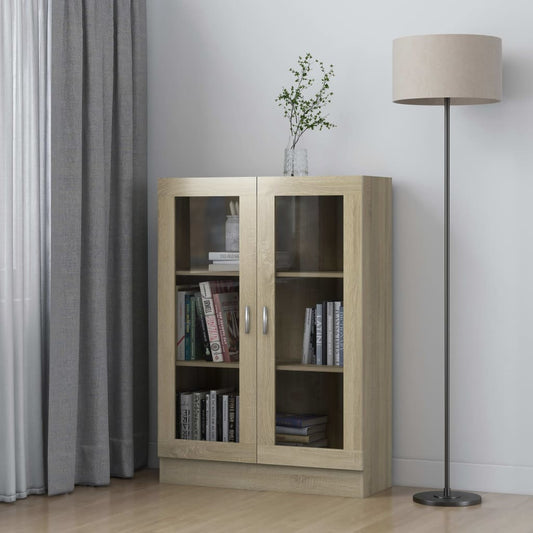 Vitrine Cabinet Sonoma Oak 82.5x30.5x115 cm Engineered Wood - Bookcases & Standing Shelves