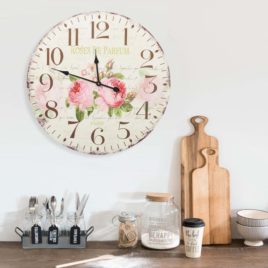 Vintage Wall Clock Flower 60 cm - Wall Clocks