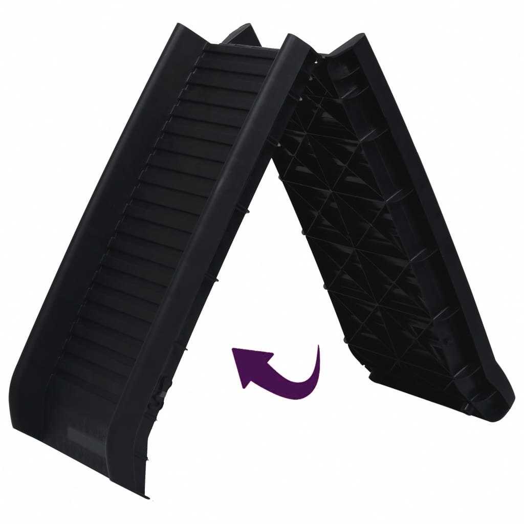 Folding Dog Ramp Black 155.5x40x15.5 cm - Pet Steps & Ramps