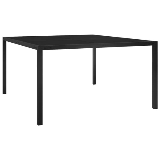 Garden Table 130x130x72 cm Black Steel and Glass - Outdoor Tables