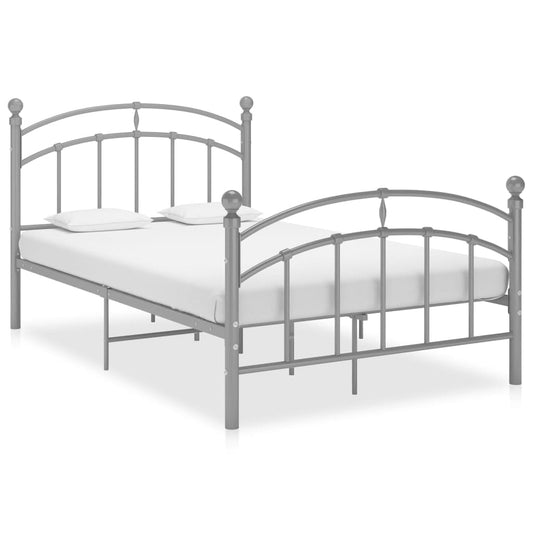 Bed Frame Grey Metal 120x200 cm - Beds & Bed Frames