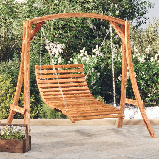 Swing Bed Solid Bent Wood with Teak Finish 115x147x46 cm - Porch Swing Accessories