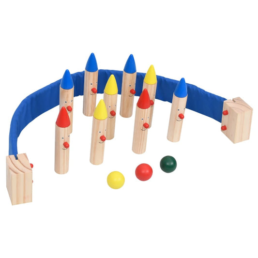 Bowling Game Multicolour Solid Pinewood - Lawn Games
