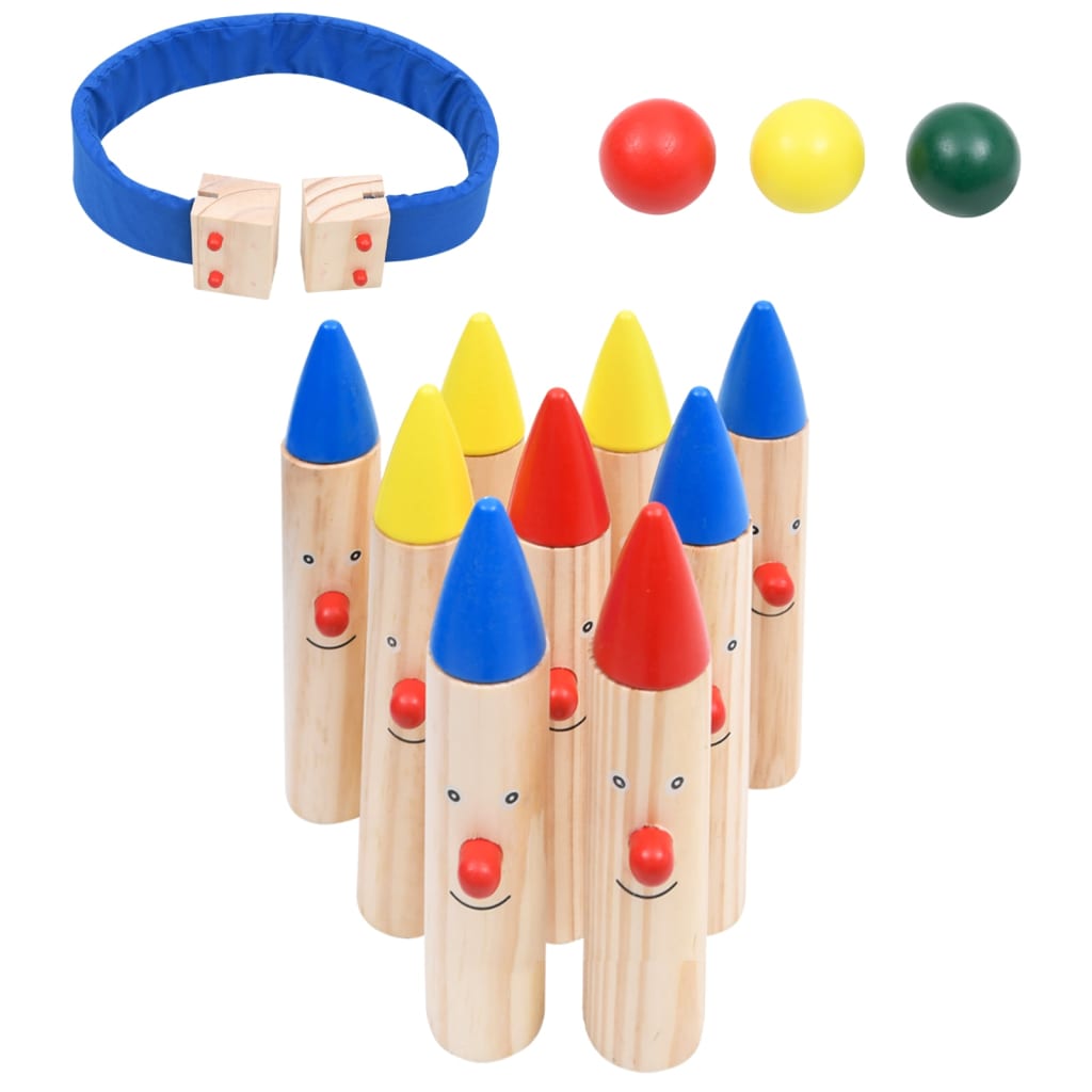 Bowling Game Multicolour Solid Pinewood - Lawn Games