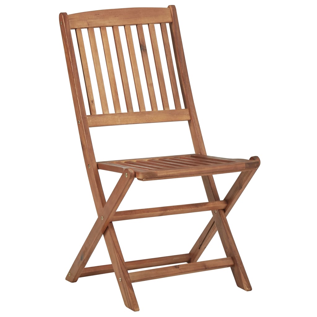 Folding Outdoor Chairs 4 pcs Solid Acacia Wood - Outdoor Chairs