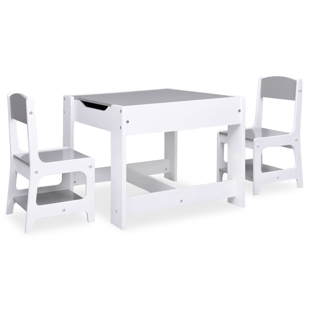 Children's Table with 2 Chairs White MDF - Baby & Toddler Furniture Sets