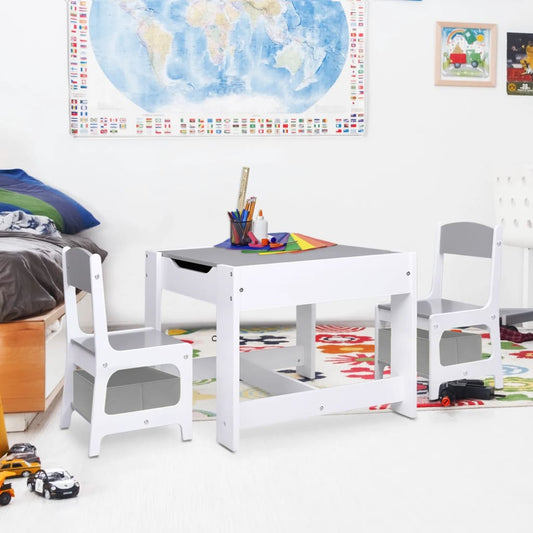Children's Table with 2 Chairs White MDF - Baby & Toddler Furniture Sets