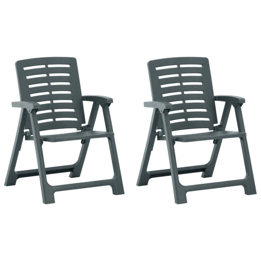 Garden Chairs 2 pcs Plastic Green - Outdoor Chairs