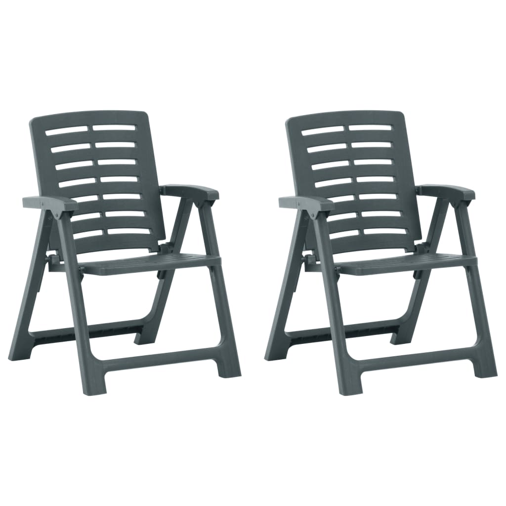 Garden Chairs 2 pcs Plastic Green - Outdoor Chairs