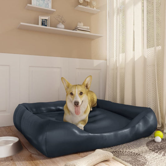 Dog Bed Dark Blue 80x68x23 cm Faux Leather - Dog Beds