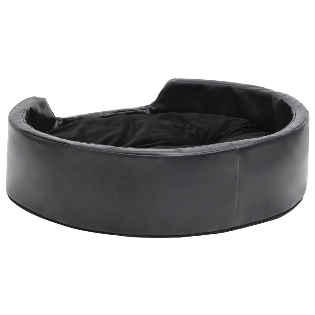 Dog Bed Black 69x59x19 cm Plush and Faux Leather - Dog Beds