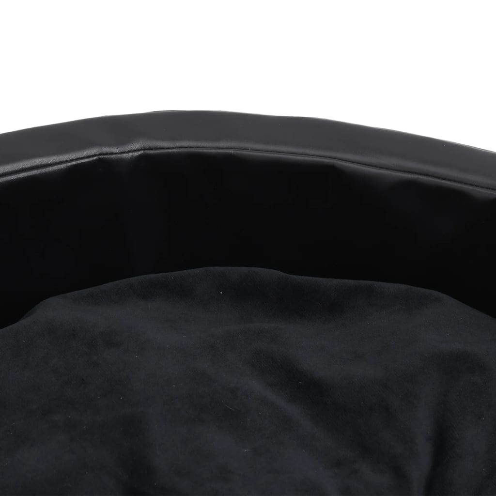Dog Bed Black 69x59x19 cm Plush and Faux Leather - Dog Beds