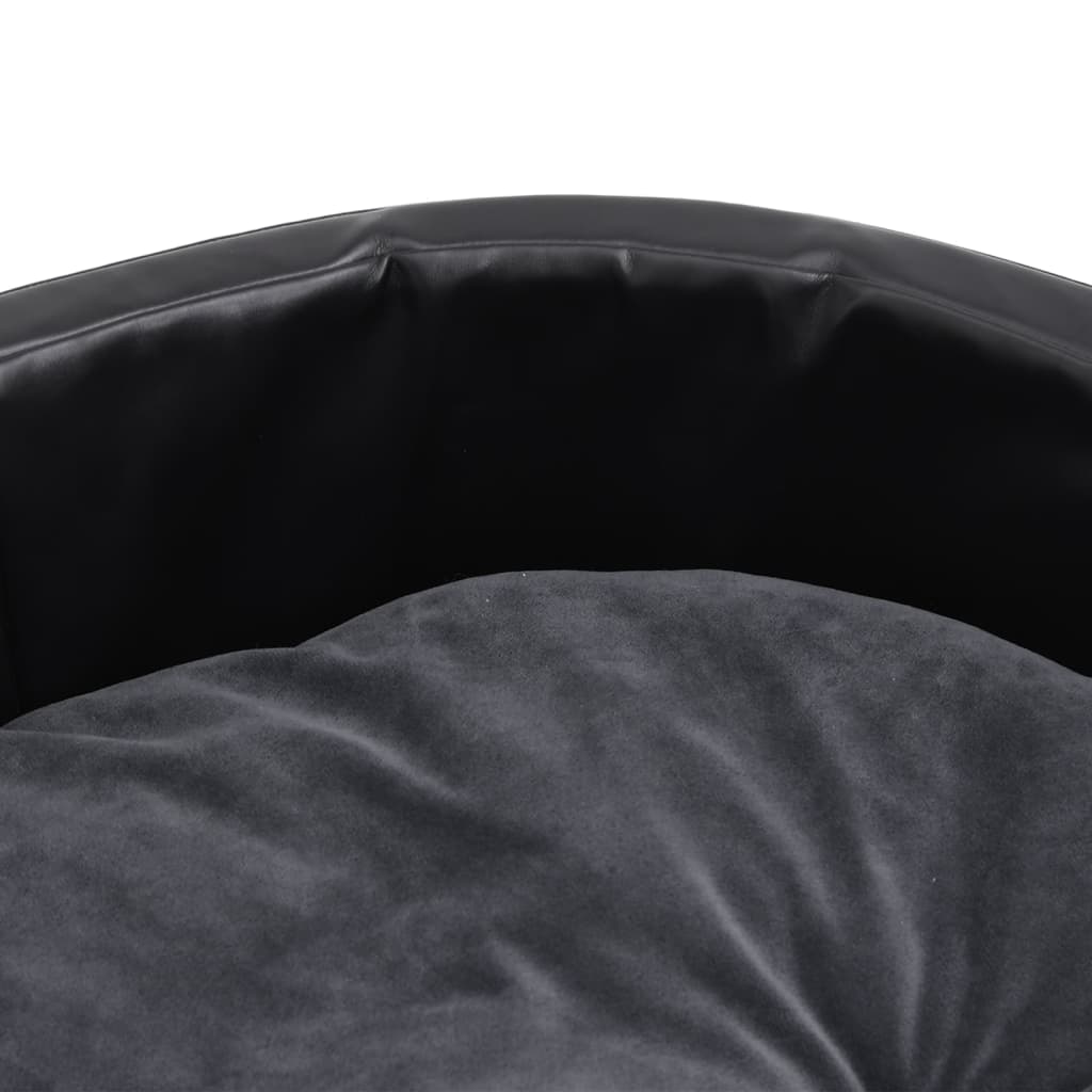 Dog Bed Black and Dark Grey 90x79x20 cm Plush and Faux Leather - Dog Beds