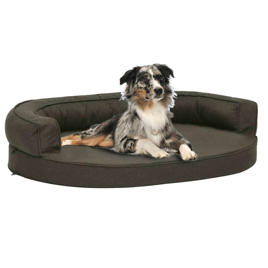 Ergonomic Dog Bed Mattress 75x53 cm Linen Look Dark Grey - Dog Beds