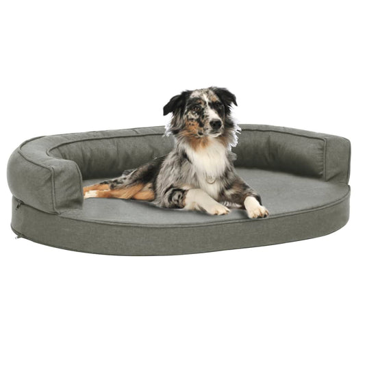 Ergonomic Dog Bed Mattress 75x53 cm Linen Look Grey - Dog Beds
