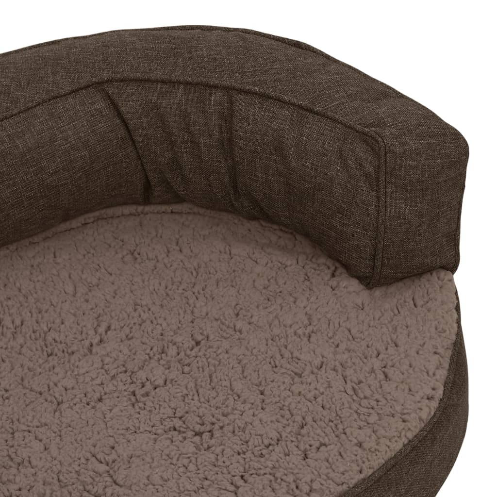 Ergonomic Dog Bed Mattress 60x42 cm Linen Look Fleece Brown - Dog Beds