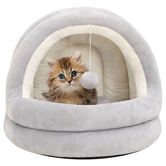 Cat Bed 40x40x35 cm Grey and Cream - Cat Beds