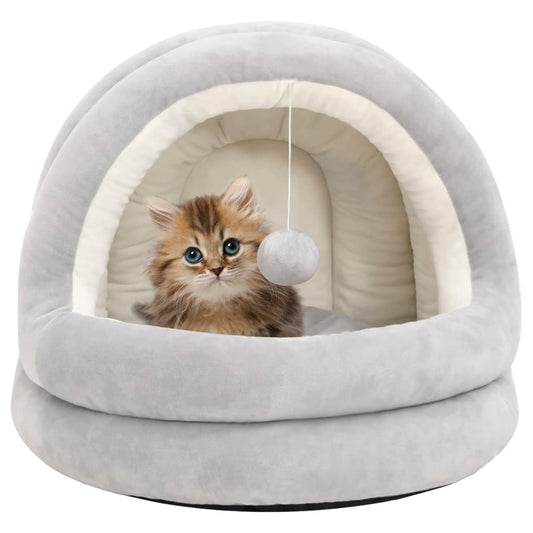 Cat Bed 50x50x45 cm Grey and Cream - Cat Beds