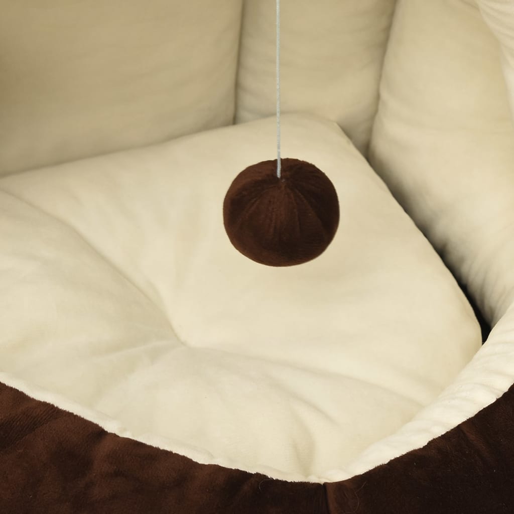 Cat Bed 40x40x35 cm Brown and Cream - Cat Beds