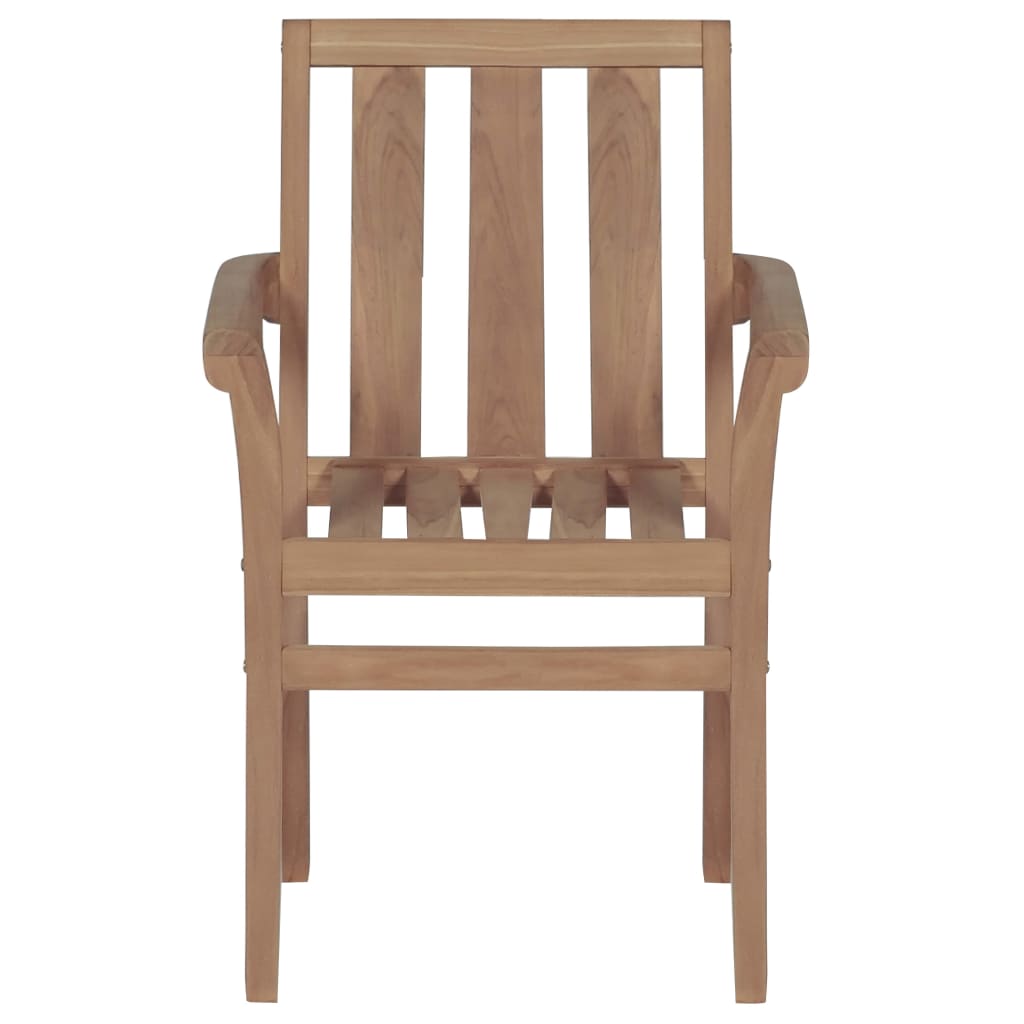 Stackable Garden Chairs 6 pcs Solid Teak Wood - Outdoor Chairs